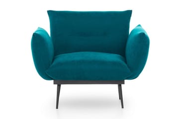 Bramelia Moderne Lænestol i Ruskind med Metalben - Grøn - Møbler - Stole & lænestole - Lænestole