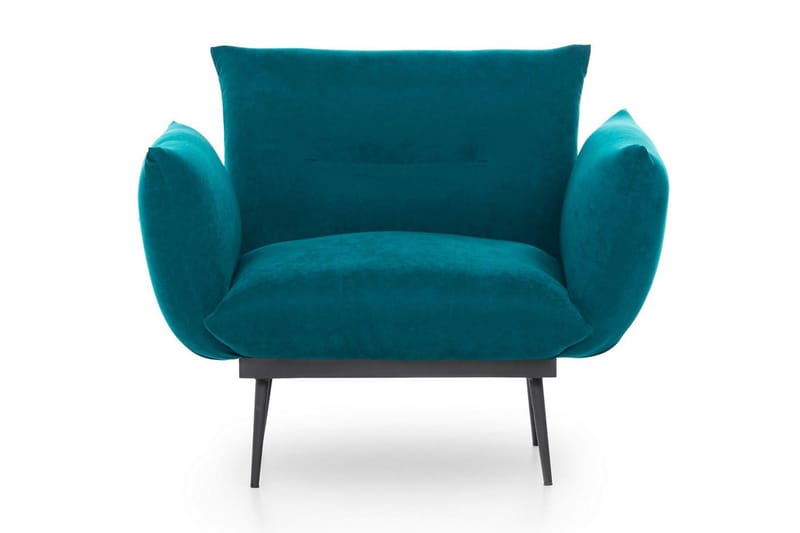 Bramelia Moderne Lænestol i Ruskind med Metalben - Grøn - Møbler - Stole & lænestole - Lænestole