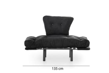 Bramelia Moderne Lænestol i Stof med Metalstel - Sort - Møbler - Stole & lænestole - Lænestole