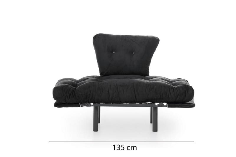 Bramelia Moderne Lænestol i Stof med Metalstel - Sort - Møbler - Stole & lænestole - Lænestole