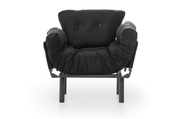 Bramelia Moderne Lænestol i Stof med Metalstel - Sort - Møbler - Stole & lænestole - Lænestole