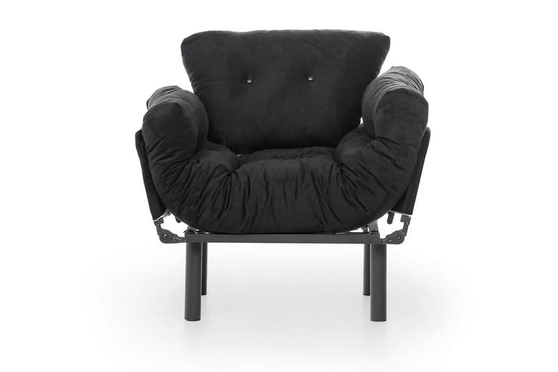 Bramelia Moderne Lænestol i Stof med Metalstel - Sort - Møbler - Stole & lænestole - Lænestole