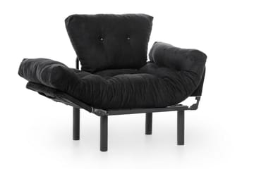 Bramelia Moderne Lænestol i Stof med Metalstel - Sort - Møbler - Stole & lænestole - Lænestole