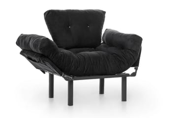 Bramelia Moderne Lænestol i Stof med Metalstel - Sort - Møbler - Stole & lænestole - Lænestole