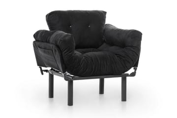 Bramelia Moderne Lænestol i Stof med Metalstel - Sort - Møbler - Stole & lænestole - Lænestole