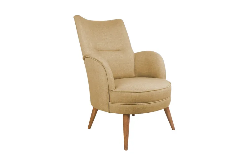 Brandn Lænestol med Armlæn, Brun