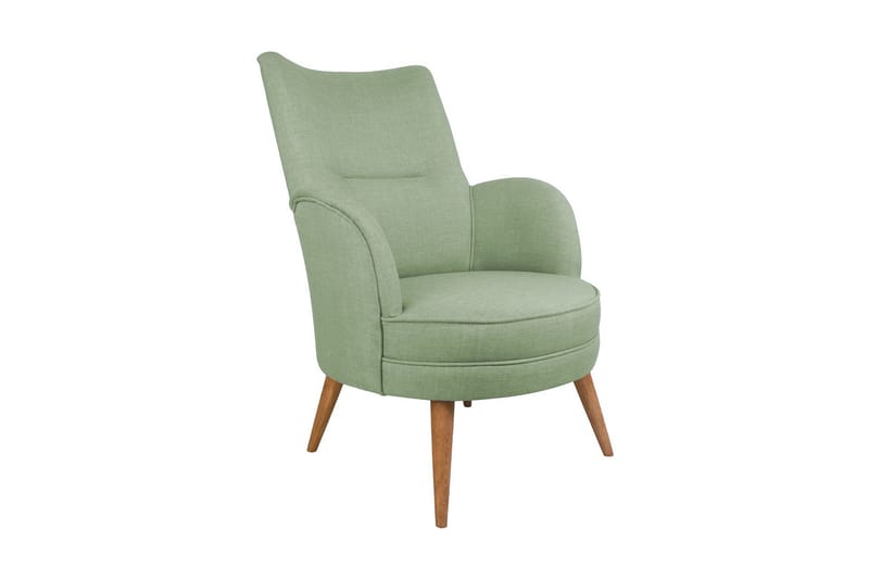 Brandn Lænestol med Armlæn, Grøn