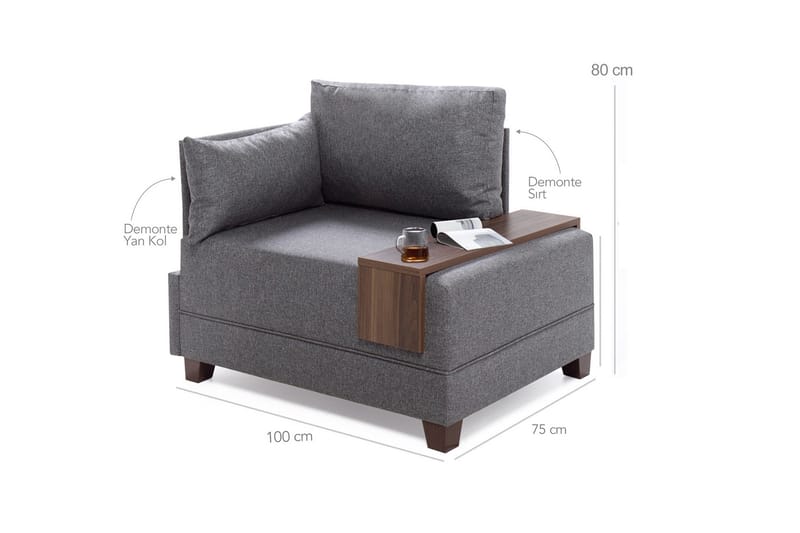 Algeria Chaiselonglænestol - Antracit - Møbler - Stole & lænestole - Lænestole - Chaiselong lænestol & Divan lænesto