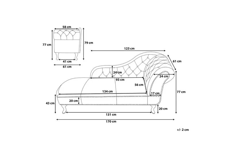 Amardeep Chaiselong Højre - Beige - Møbler - Stole & lænestole - Lænestole - Chaiselong lænestol & Divan lænesto