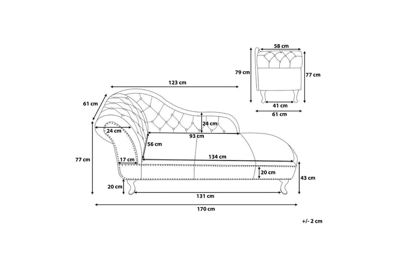 Amardeep Chaiselong Venstre - Beige - Møbler - Stole & lænestole - Lænestole - Chaiselong lænestol & Divan lænesto