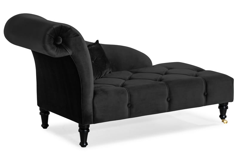 Dahlia Chaiselong Velour - Sort - Møbler - Stole & lænestole - Lænestole - Chaiselong lænestol & Divan lænesto