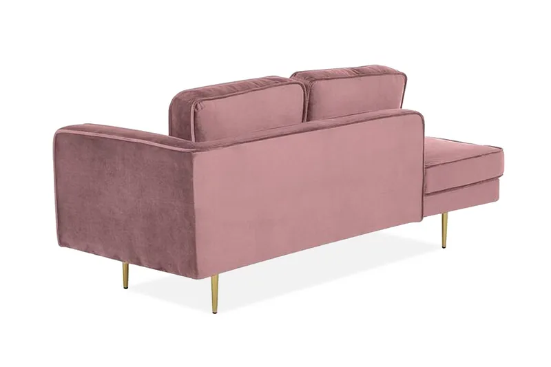 Llanfach chaiselong Højre velour - Lyserød - Møbler - Stole & lænestole - Lænestole - Chaiselong lænestol & Divan lænesto