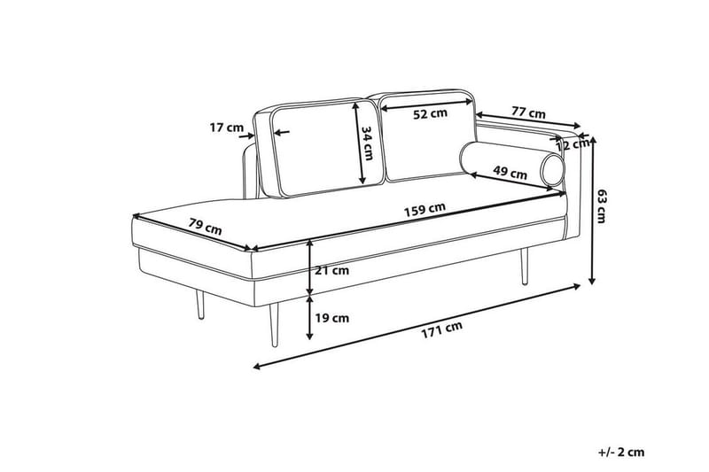 Llanfach chaiselong Højre velour - Lyserød - Møbler - Stole & lænestole - Lænestole - Chaiselong lænestol & Divan lænesto