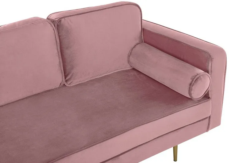 Llanfach chaiselong Højre velour - Lyserød - Møbler - Stole & lænestole - Lænestole - Chaiselong lænestol & Divan lænesto