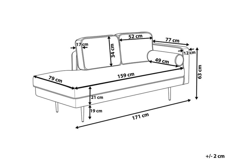 Llanfach chaiselong Højre velour - Sort - Møbler - Stole & lænestole - Lænestole - Chaiselong lænestol & Divan lænesto