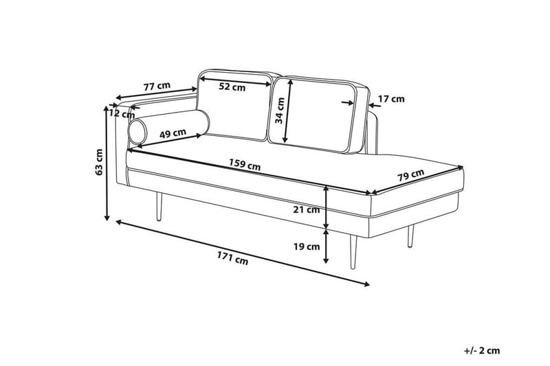 Llanfach chaiselong Venstre velour - Lyserød - Møbler - Stole & lænestole - Lænestole - Chaiselong lænestol & Divan lænesto