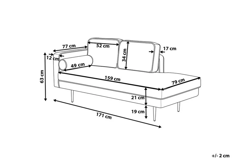 Mirama's chaiselong - Grå - Møbler - Stole & lænestole - Lænestole - Chaiselong lænestol & Divan lænesto