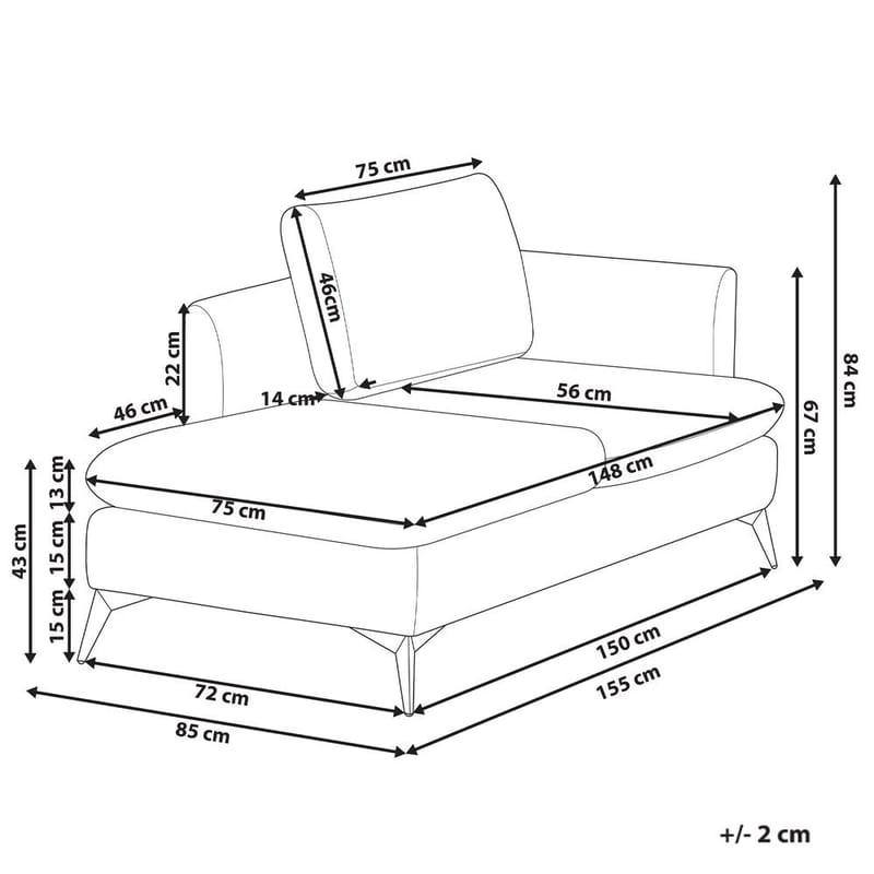 Chaiselong Sievoz - Grå, Sort/Højrevendt - Møbler - Stole & lænestole - Lænestole - Chaiselong lænestol & Divan lænesto