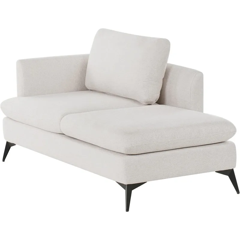 Chaiselong Sievoz - Lys beige, sort/Venstrevendt - Møbler - Stole & lænestole - Lænestole - Chaiselong lænestol & Divan lænesto