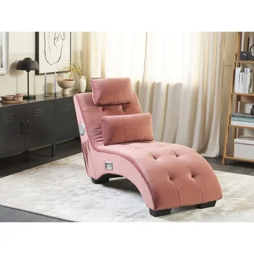 Chaiselong Simorre - Rosa, sort, sølv - Møbler - Stole & lænestole - Lænestole - Chaiselong lænestol & Divan lænesto