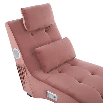Chaiselong Simorre - Rosa, sort, sølv - Møbler - Stole & lænestole - Lænestole - Chaiselong lænestol & Divan lænesto