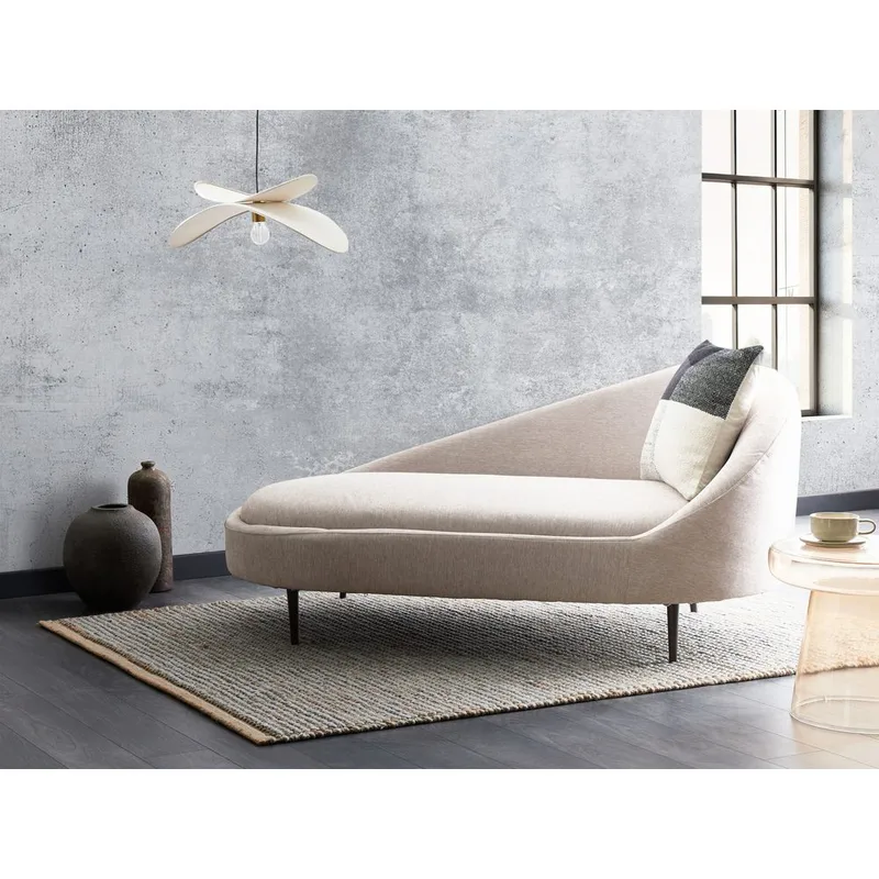 Chaiselong Valreas - Beige, sort/Højrevendt - Møbler - Stole & lænestole - Lænestole - Chaiselong lænestol & Divan lænesto