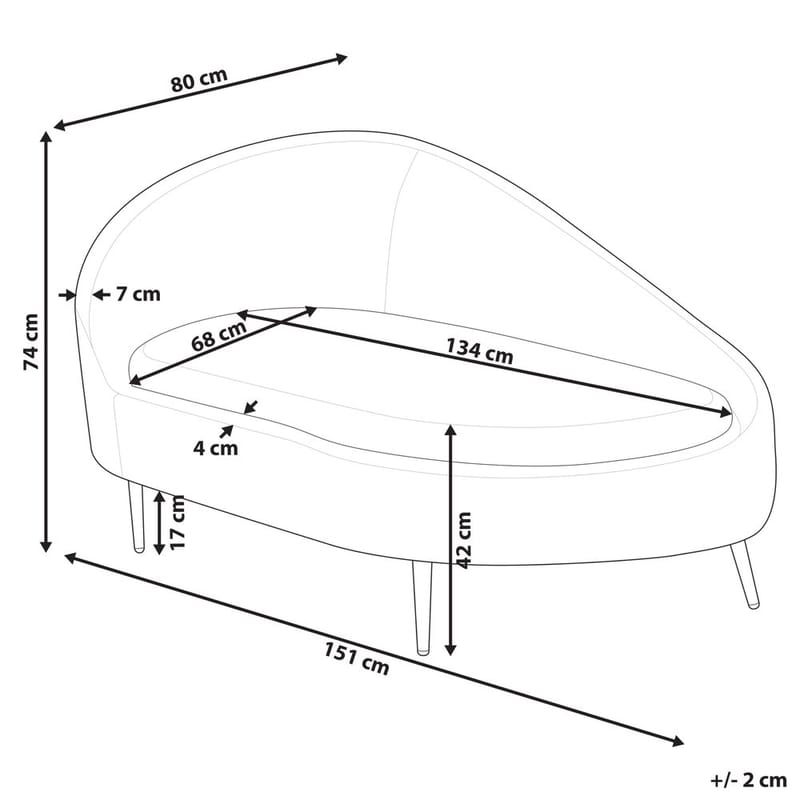 Chaiselong Valreas - Beige, sort/Venstrevendt - Møbler - Stole & lænestole - Lænestole - Chaiselong lænestol & Divan lænesto
