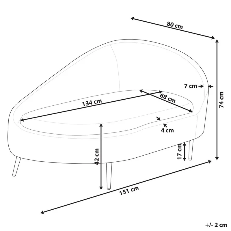 Chaiselong Valreas - Hvid, guld/Vendte mod højre - Møbler - Stole & lænestole - Lænestole - Chaiselong lænestol & Divan lænesto