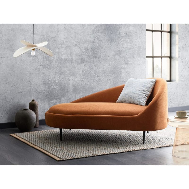 Chaiselong Valreas - Orange, sort/højrevendt - Møbler - Stole & lænestole - Lænestole - Chaiselong lænestol & Divan lænesto