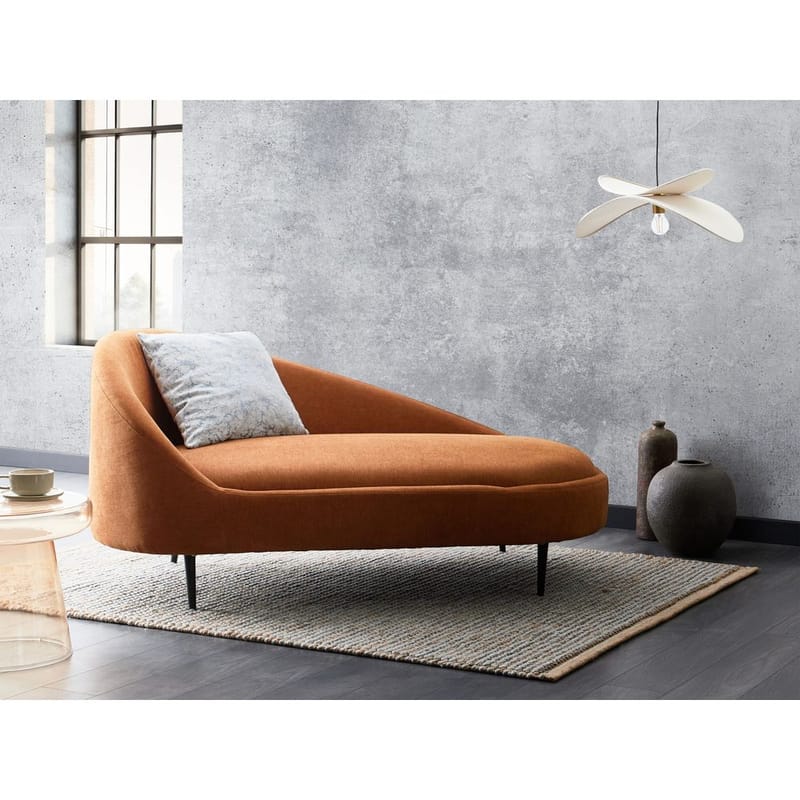 Chaiselong Valreas - Orange, sort/venstrevendt - Møbler - Stole & lænestole - Lænestole - Chaiselong lænestol & Divan lænesto