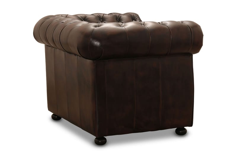 Birmingham lænestol - Lænestol læder / spalt brun - Møbler - Stole & lænestole - Lænestole - Chesterfield lænestole