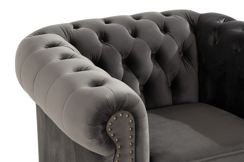 Chesterfield Deluxe Lænestol - Grå - Møbler - Stole & lænestole - Lænestole - Chesterfield lænestole
