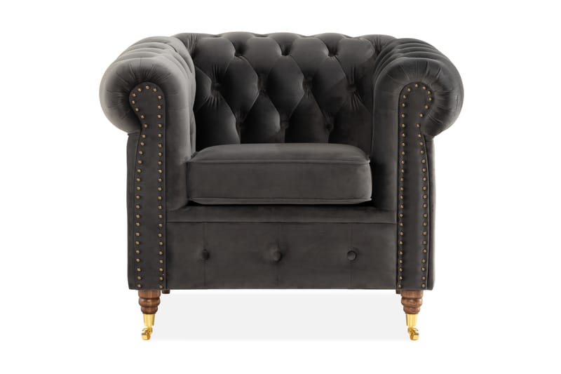 Chesterfield Deluxe Lænestol - Grå - Møbler - Stole & lænestole - Lænestole - Chesterfield lænestole