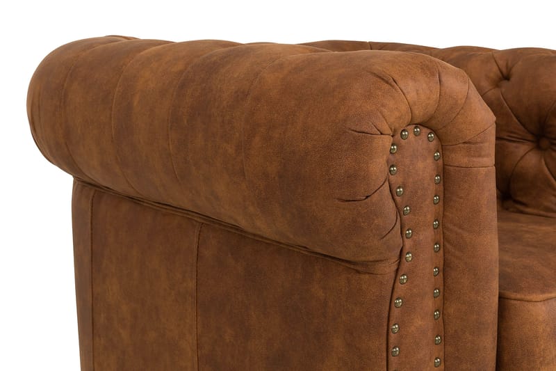 Chesterfield Deluxe Lænestol Vintage - Cognac - Læderstol - Chesterfield lænestole