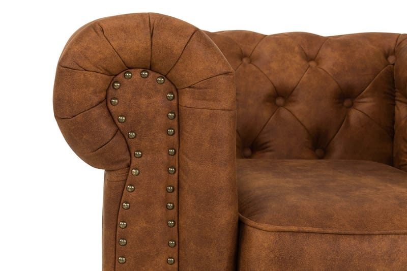 Chesterfield Deluxe Lænestol Vintage - Cognac - Læderstol - Chesterfield lænestole