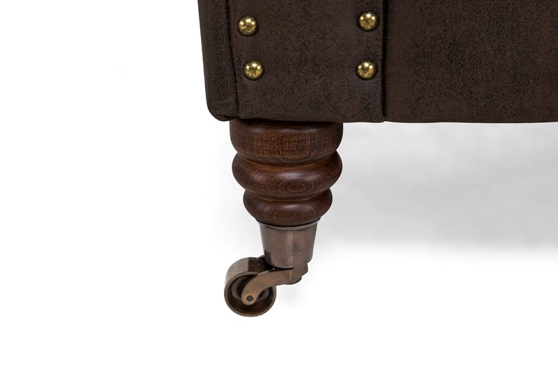 Chesterfield Deluxe Lænestol Vintage - Mørkebrun - Læderstol - Chesterfield lænestole