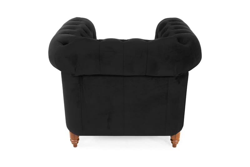 Chesterfield Deluxe Velourlænestol - Sort - Chesterfield lænestole