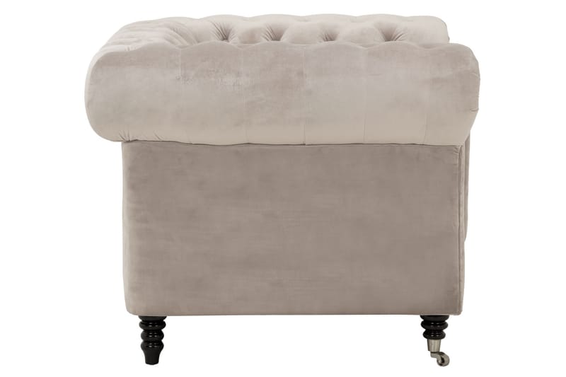 CHESTERFIELD-Lyx Lænestol Velour Sand - Møbler - Stole & lænestole - Lænestole - Chesterfield lænestole