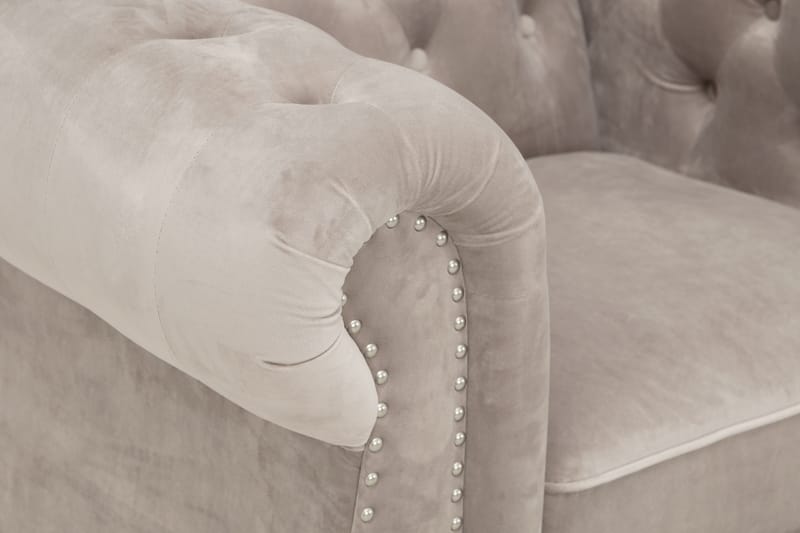CHESTERFIELD-Lyx Lænestol Velour Sand - Møbler - Stole & lænestole - Lænestole - Chesterfield lænestole