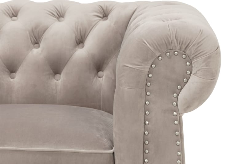CHESTERFIELD-Lyx Lænestol Velour Sand - Møbler - Stole & lænestole - Lænestole - Chesterfield lænestole