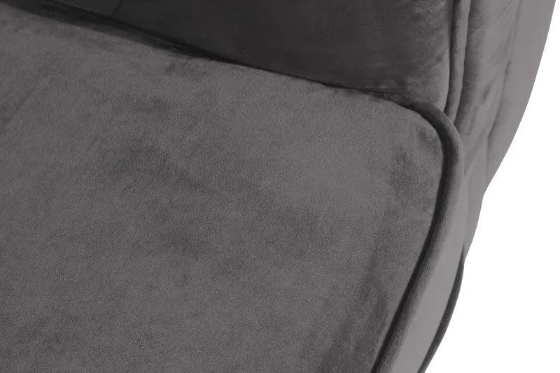 Chesterfield Lyx Stor behagelig dyb fløjlsfotel – Fotel til stuen - Mørkegrå - Møbler - Stole & lænestole - Lænestole - Chesterfield lænestole