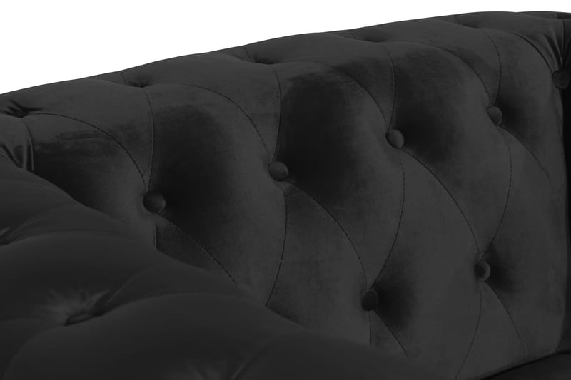 Chesterfield Lyx Stor behagelig dyb fløjlsfotel – Fotel til stuen - Sort Velour - Møbler - Stole & lænestole - Lænestole - Chesterfield lænestole