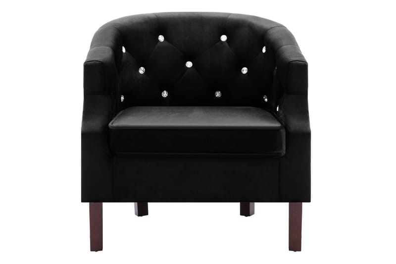 Lænestol Fløjlspolstring 65 X 64 X 65 Cm Sort - Sort - Møbler - Stole & lænestole - Lænestole - Chesterfield lænestole