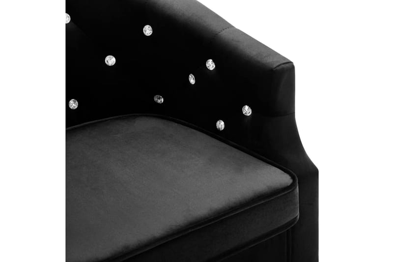 Lænestol Fløjlspolstring 65 X 64 X 65 Cm Sort - Sort - Møbler - Stole & lænestole - Lænestole - Chesterfield lænestole
