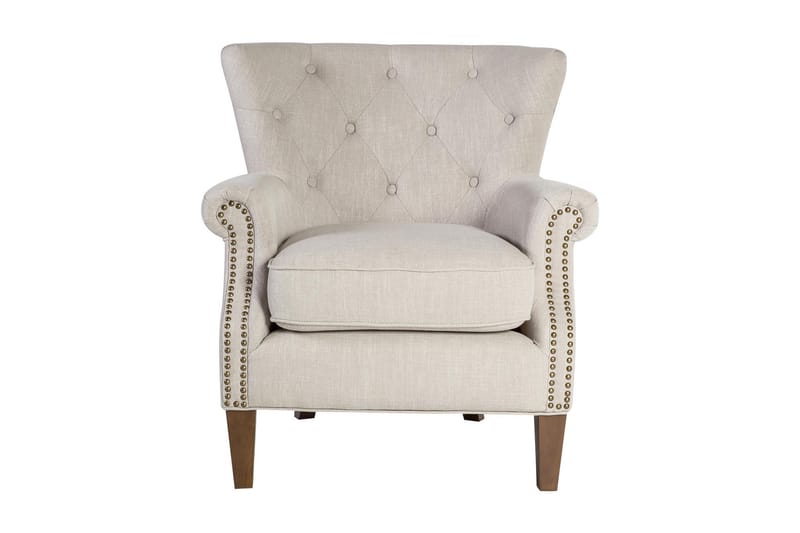 Lænestol HOLMES 78x80xH86cm farve: beige - Møbler - Stole & lænestole - Lænestole - Chesterfield lænestole