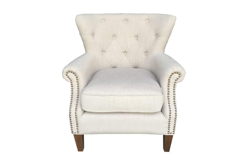 Lænestol HOLMES 78x80xH86cm farve: beige - Møbler - Stole & lænestole - Lænestole - Chesterfield lænestole
