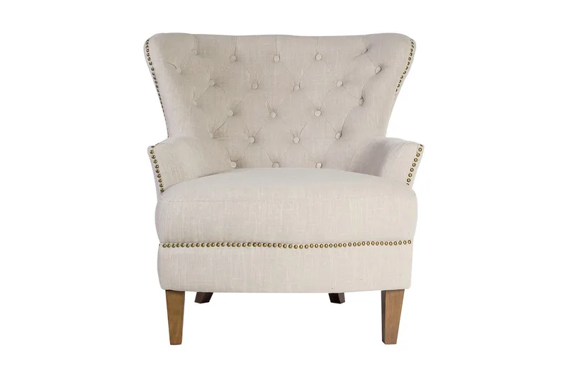 Lænestol HOLMES 79x85xH98cm farve: beige - Møbler - Stole & lænestole - Lænestole - Chesterfield lænestole