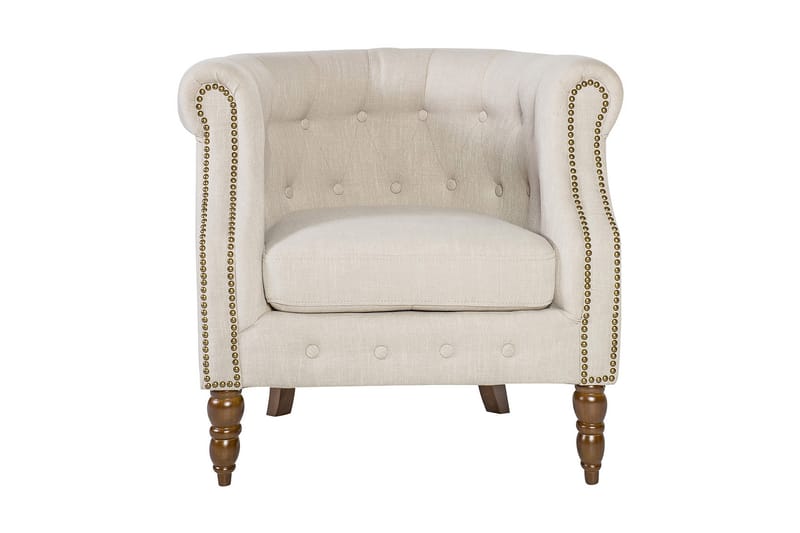 Lænestol HOLMES 83x75x78cm farve: beige - Møbler - Stole & lænestole - Lænestole - Chesterfield lænestole