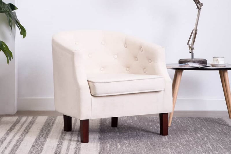 Lænestol Stofbeklædning 65 X 64 X 65 Cm Beige - Beige - Møbler - Stole & lænestole - Lænestole - Chesterfield lænestole