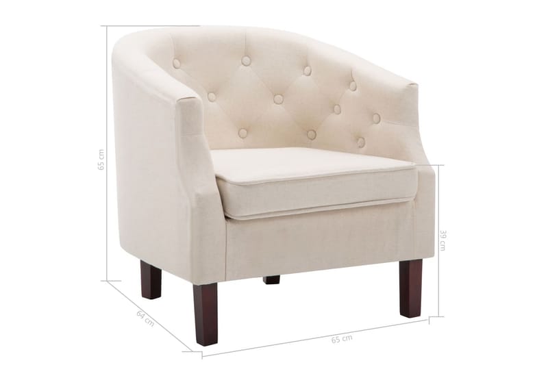 Lænestol Stofbeklædning 65 X 64 X 65 Cm Beige - Beige - Møbler - Stole & lænestole - Lænestole - Chesterfield lænestole